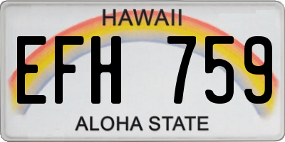 HI license plate EFH759