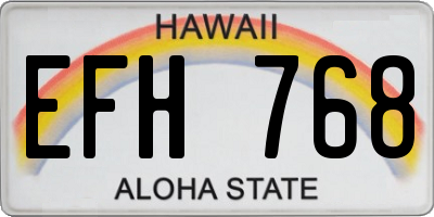 HI license plate EFH768