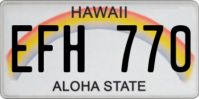 HI license plate EFH770