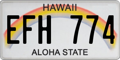 HI license plate EFH774