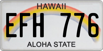 HI license plate EFH776