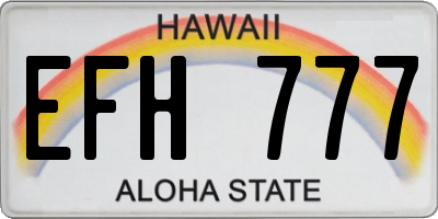 HI license plate EFH777