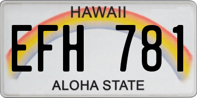 HI license plate EFH781