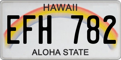 HI license plate EFH782