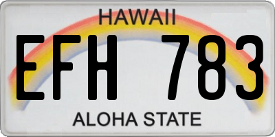 HI license plate EFH783