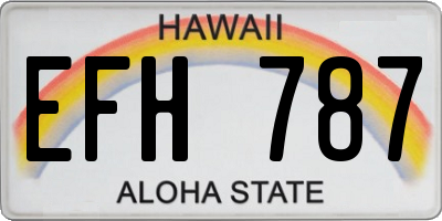HI license plate EFH787