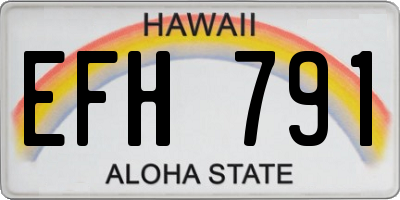 HI license plate EFH791