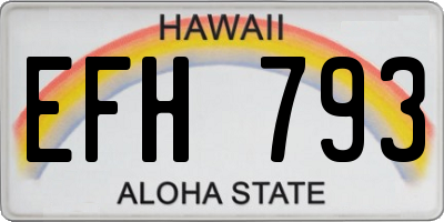 HI license plate EFH793