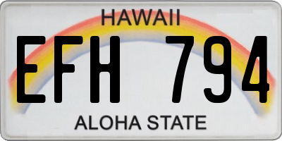 HI license plate EFH794