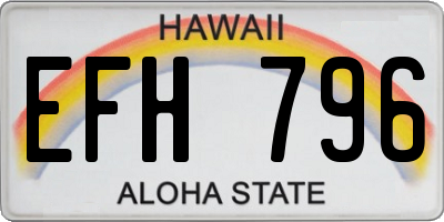 HI license plate EFH796
