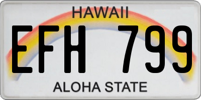 HI license plate EFH799
