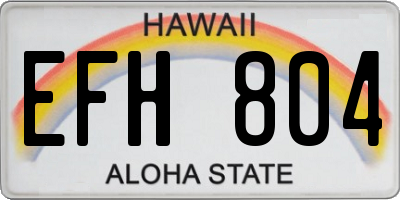 HI license plate EFH804