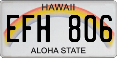 HI license plate EFH806