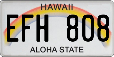 HI license plate EFH808