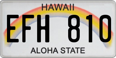 HI license plate EFH810