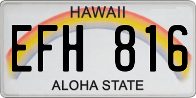 HI license plate EFH816