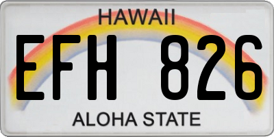 HI license plate EFH826