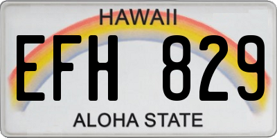 HI license plate EFH829