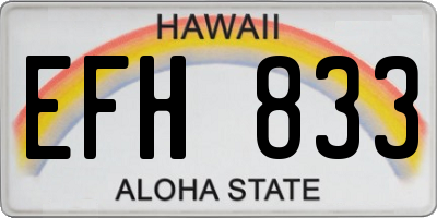 HI license plate EFH833