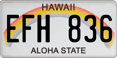 HI license plate EFH836