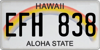 HI license plate EFH838