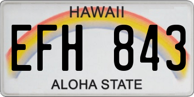 HI license plate EFH843