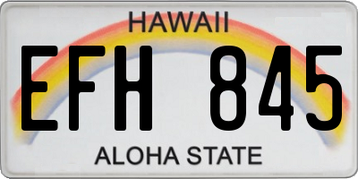 HI license plate EFH845