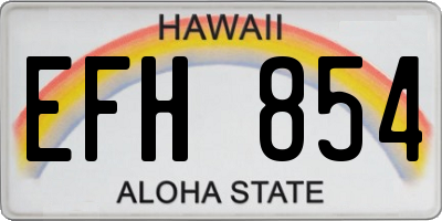 HI license plate EFH854