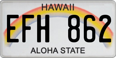HI license plate EFH862