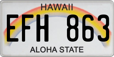 HI license plate EFH863