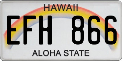 HI license plate EFH866