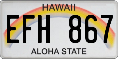 HI license plate EFH867