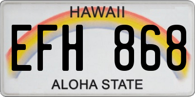 HI license plate EFH868