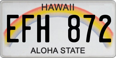 HI license plate EFH872