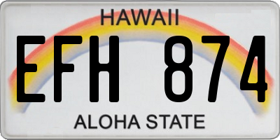 HI license plate EFH874