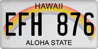 HI license plate EFH876