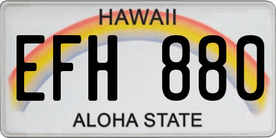 HI license plate EFH880