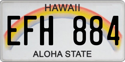 HI license plate EFH884