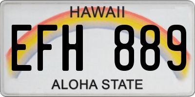 HI license plate EFH889