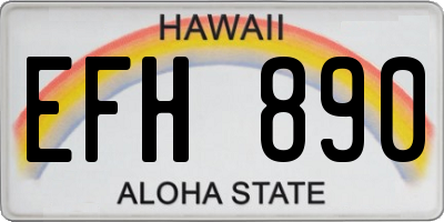 HI license plate EFH890
