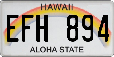 HI license plate EFH894