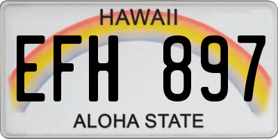 HI license plate EFH897