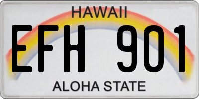 HI license plate EFH901