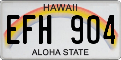 HI license plate EFH904