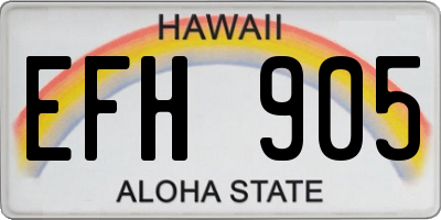HI license plate EFH905
