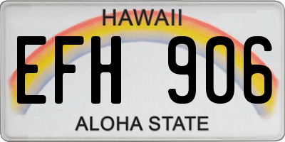 HI license plate EFH906