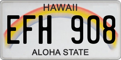 HI license plate EFH908