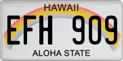 HI license plate EFH909