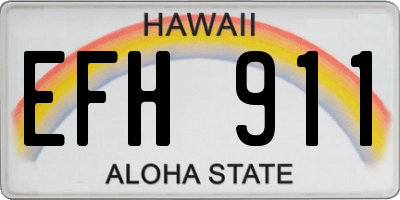 HI license plate EFH911