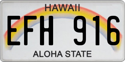 HI license plate EFH916